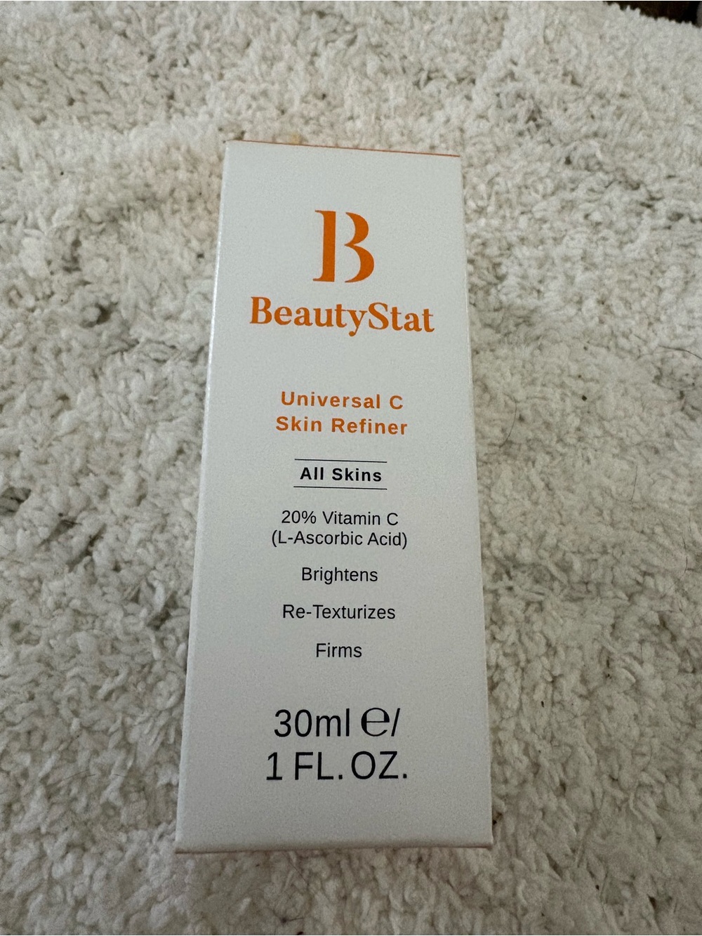 BeautyStat Universal C Skin Refiner - White with Orange Text
